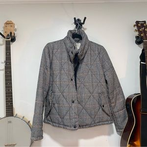 Plaid Canvas Puffer Jacket